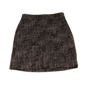 J.Crew Tweed Mini Skirt NWT Size 6 Black Boucle Textured Lined